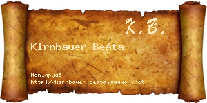 Kirnbauer Beáta névjegykártya