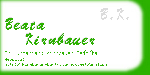 beata kirnbauer business card